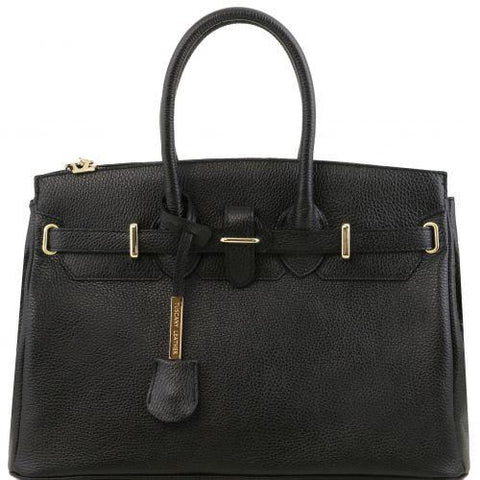 TL Bag - Leather handbag with golden hardware