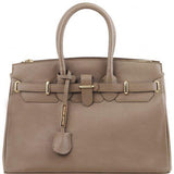 TL Bag - Leather handbag with golden hardware