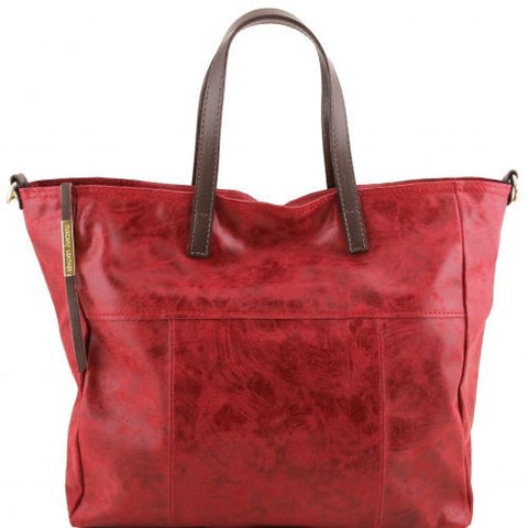 Annie - Aged effect leather TL SMART shopping bag