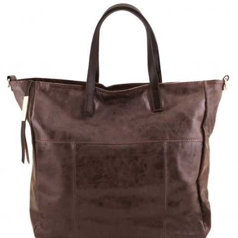 Annie - Aged effect leather TL SMART shopping bag