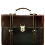 Viareggio - Exclusive leather laptop case with 3 compartments