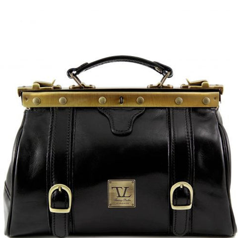 Monalisa - Doctor gladstone leather bag with front straps