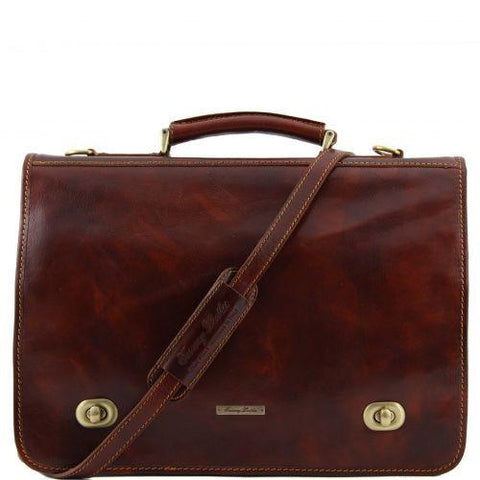 Siena - Leather messenger bag 2 compartments