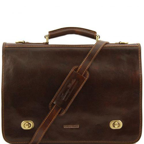 Siena - Leather messenger bag 2 compartments