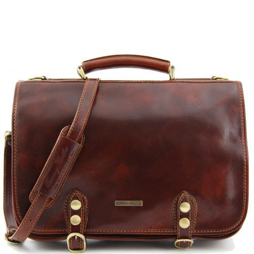 Capri - Leather messenger bag 2 compartments Business