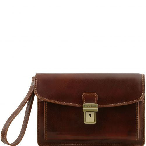 Max - Leather handy wrist bag leather bags for men