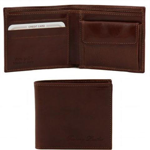 Exclusive 2 fold leather wallet for men with coin pocket