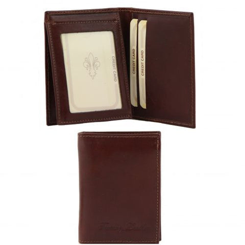 Exclusive vertical 3 fold leather wallet for men