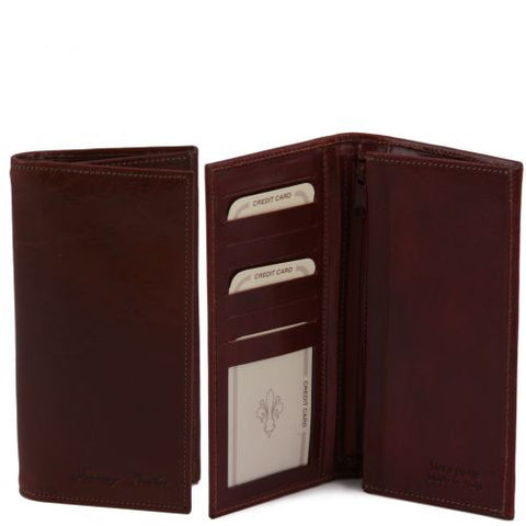 Exclusive vertical 2 fold leather wallet for men