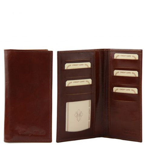 Exclusive leather 2 fold vertical wallet