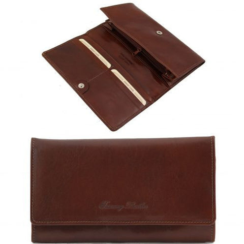 Exclusive leather accordion wallet for women