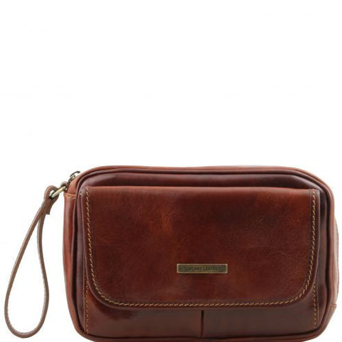 Ivan - Leather handy wrist bag for man