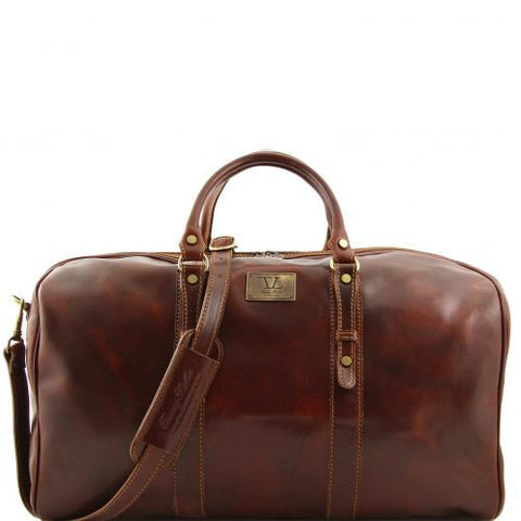 Francoforte - Exclusive Leather Weekender Travel Bag - Large size