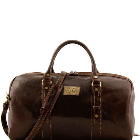 Francoforte - Exclusive Leather Weekender Travel Bag - Small size